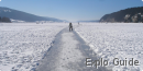 Ice skating at Lac de Joux, Vallee de Joux, Switzerland - (winter season)