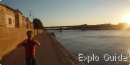 Walking tour on the bank of the Rhone river, Arles