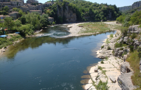 Ardeche river and Balazuc Ardeche river and Balazuc