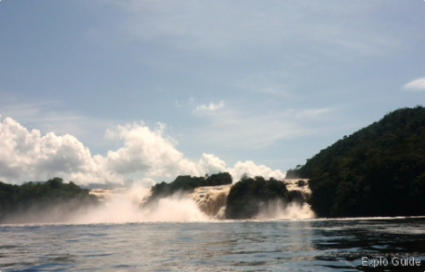 Salto Ucaima waterfall and beach, Canaima Salto Ucaima waterfall and beach, Canaima