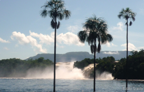 Salto Ucaima waterfall and beach, Canaima Salto Ucaima waterfall and beach, Canaima