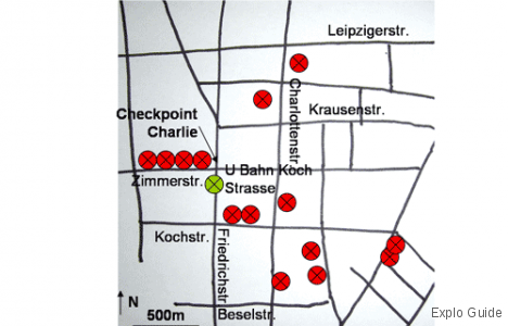 Check Point Charlie art Galleries, Berlin Explo-guide - Alternative travel database